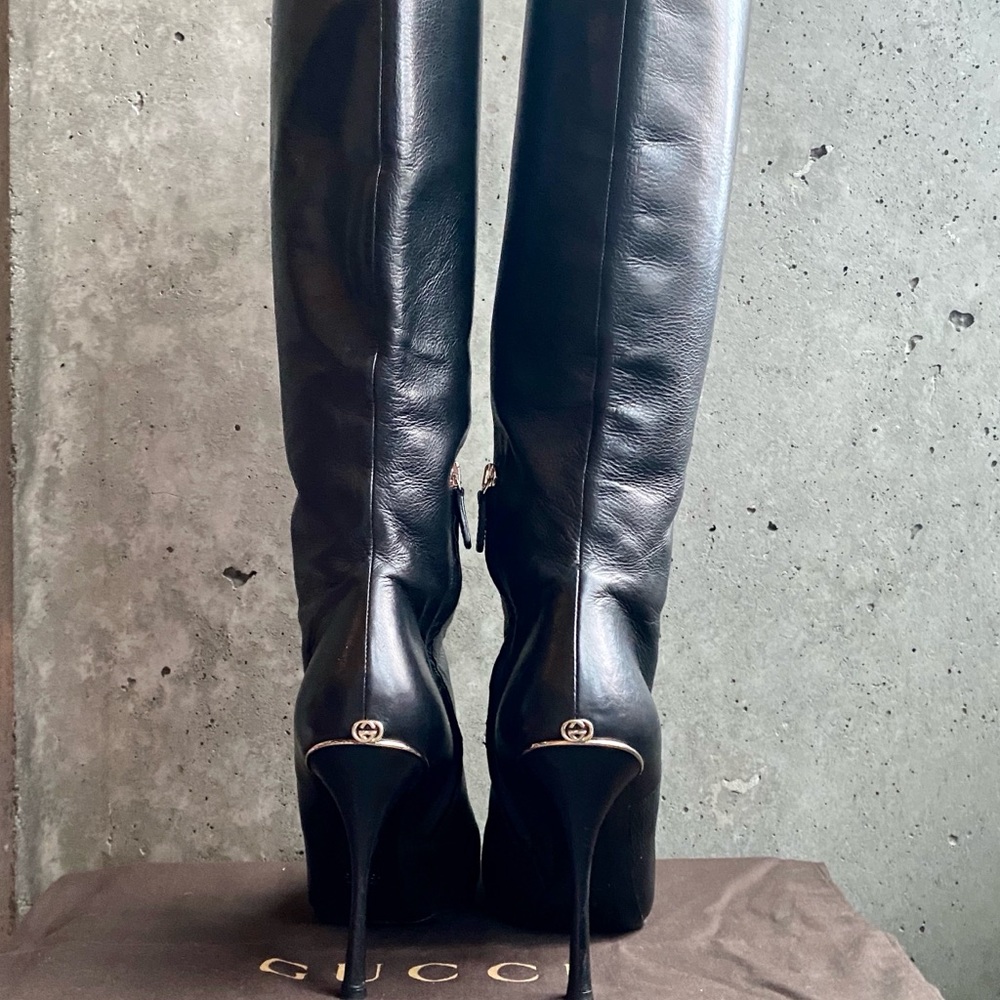 Gucci Darwin Nero Tall Leather Boots - Picture 3 of 10